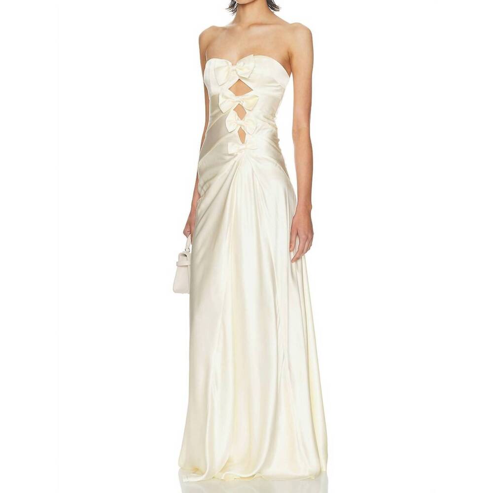 NEW HELSA the silk faye dress in egg shell - Picture 2 of 3